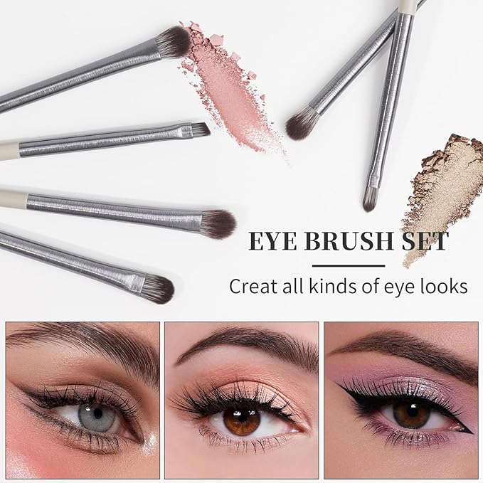 DUcare Makeup Brushes Set Professional 10pcs Foundation Blush Face Contour Powder Brush Eyeshadow Eyeliner Eyebrow Lip Liquid Cream Blending Make up Brush Kit Synthetic Essential