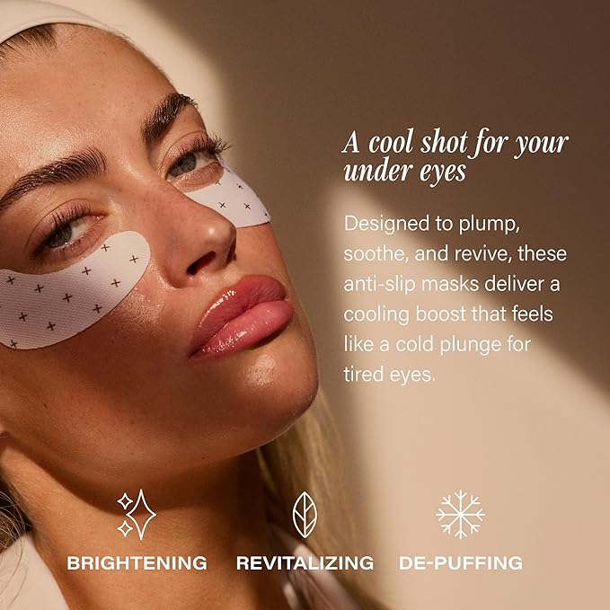 '+ Lux Unfiltered Cooling Under Eye Patches - Anti-Slip Caffeine Infused Korean Eye Mask - Reduces Puffiness Brightens &amp Hydrates Skin - Fragrance Free Vegan &amp Cruelty Free - 10 Count