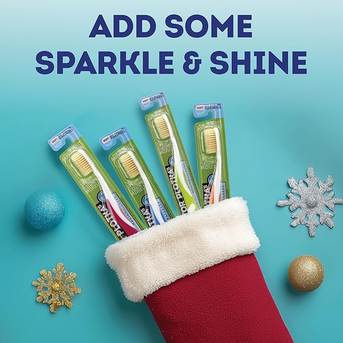 MOUTHWATCHERS Soft Flossing Toothbrushes for Adults Value 6 Pack Ultra Clean Manual Toothbrush Set for Sensitive Teeth &amp Gums by Dr. Plotka Assorted Colors