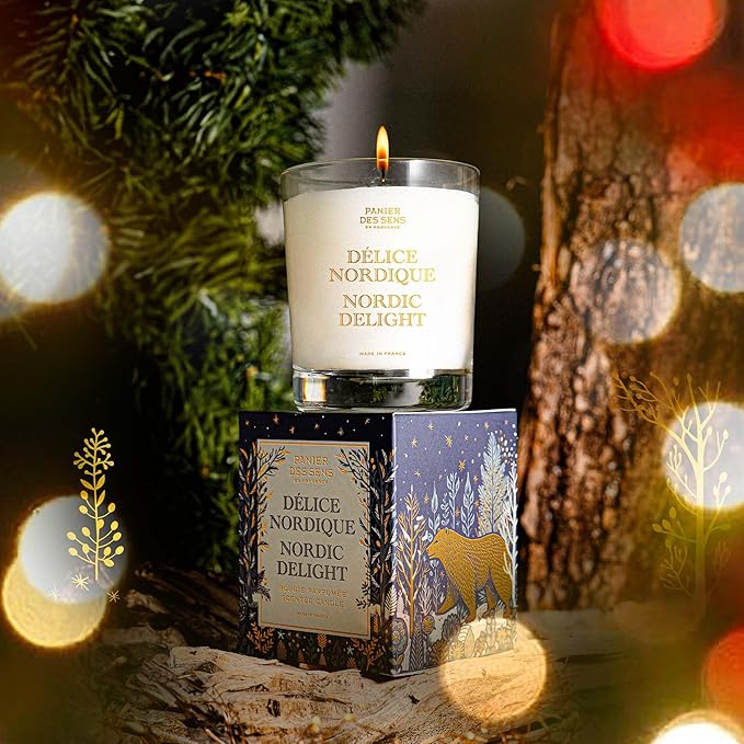 Panier des Sens - Winter Candle ? Long Lasting Scented Candles for Home ? Gift for Women ? 100% Natural Cotton Wick ? Decorative Candles Home Gifts (Nordic Delight Vanilla)