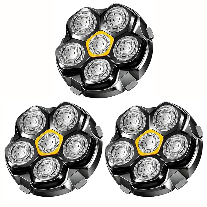6 Blade Magnetic Replacement Shaving Heads Compatible with 6D Blade Head Compatible with Head Shavers for Bald Men3Pack Travel Size