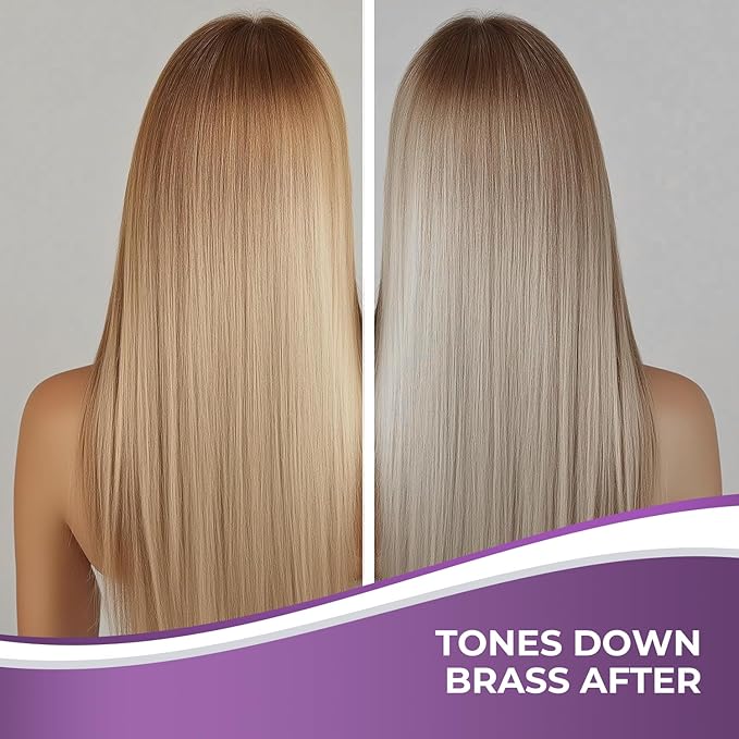 Karseell Purple Hair Mask with Argan Oil for Blonde Silver Gray Hair Brass Neutralizing Treatment 16.9 fl oz + 1.69 fl oz