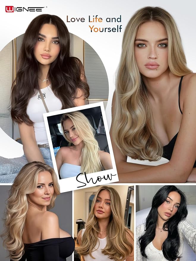 WIGNEE Natural Black Double Invisible PU OVO Human Hair Extensions 100% Remy Human Hair Bundles 18 Inch Genius Glueless Weft Hair Extensions Human Hair