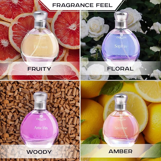 Carlton London Exotique Perfume Gift Set for Women - 4 x 30ml Premium Fragrances with Rose Orange Cedar and Honey Notes Luxury Perfume Gift Box for Her Birthday Anniversary Wedding