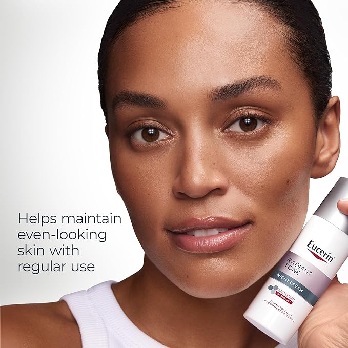 Eucerin Radiant Tone Night Cream Dark Spot Corrector with Thiamidol Night Moisturizer for Face Helps Visibly Reduce the Look of Persistent Dark Spots All Skin Types 1.7 Oz Bottle