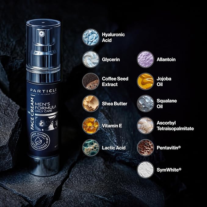 Particle 6-in-1 Face Cream for Men Men’s Daily Hydrating Moisturizer with Vitamin C Jojoba Oil Vitamin E &amp Hyaluronic Acid Skin Care Routine Healthy Skin Support Pack of 1 1.7 FL OZ