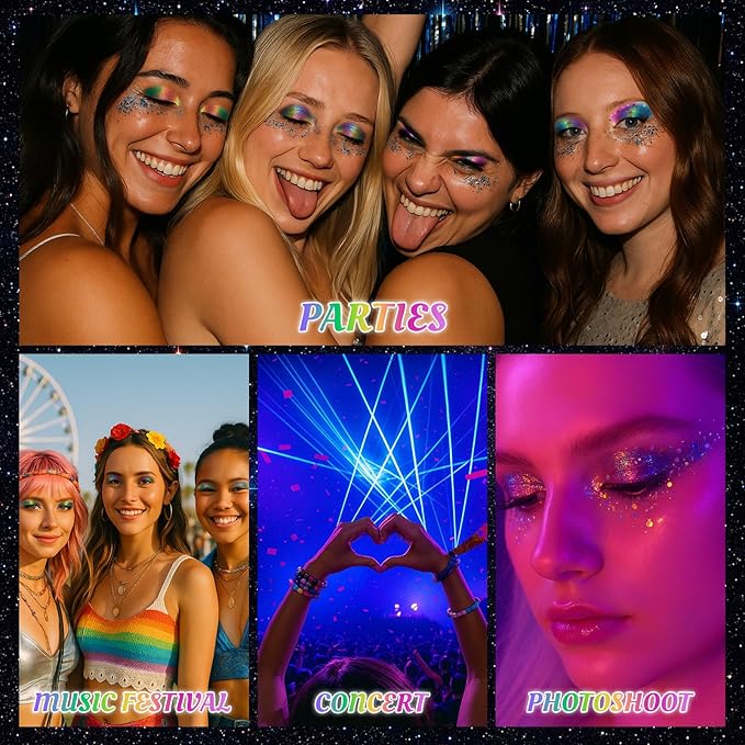UCANBE Chameleon Multichrome Eyeshadow Palette 10 Colors Shifting Chromatic Sparkling Metallic Eye Shadow Multi-Use Blendable Holographic Glitter Shimmer Eye Makeup Palllet (Lunar Mirage)