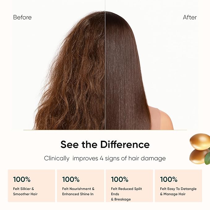 100% Organic Moroccan Argan Oil &amp Natural Keratin Masque | For Dry Damaged &amp Color Treated Hair | Cold Prerssed Oils for Deep Nourishment | Sulfates Parabens &amp Cruelty Free | 7 oz