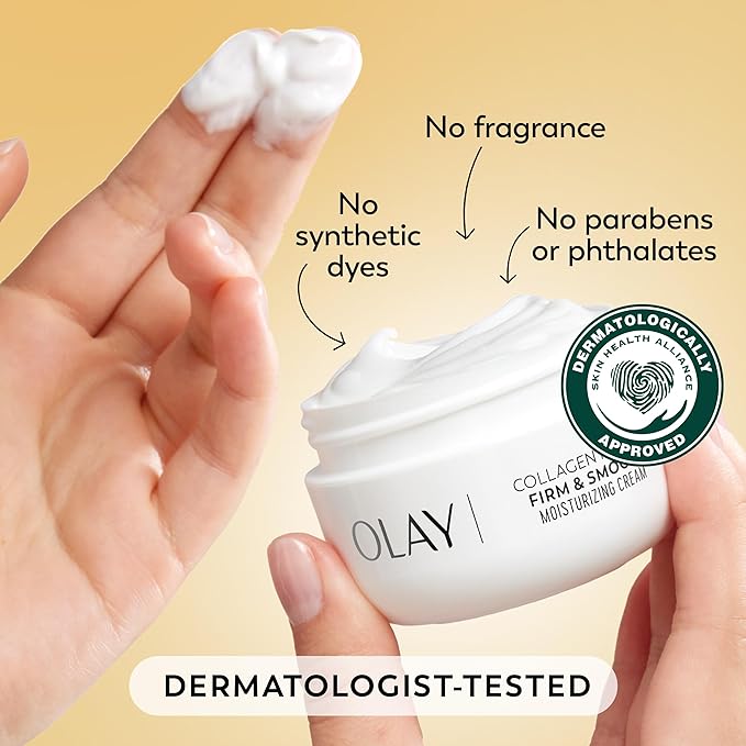 Olay Regenerist Radiance Collagen Peptide Face Moisturizer: Firm &amp Smooth Cream - Fragrance-Free Hydrating Firming Anti-Aging &amp Anti-Wrinkle - 2 Oz