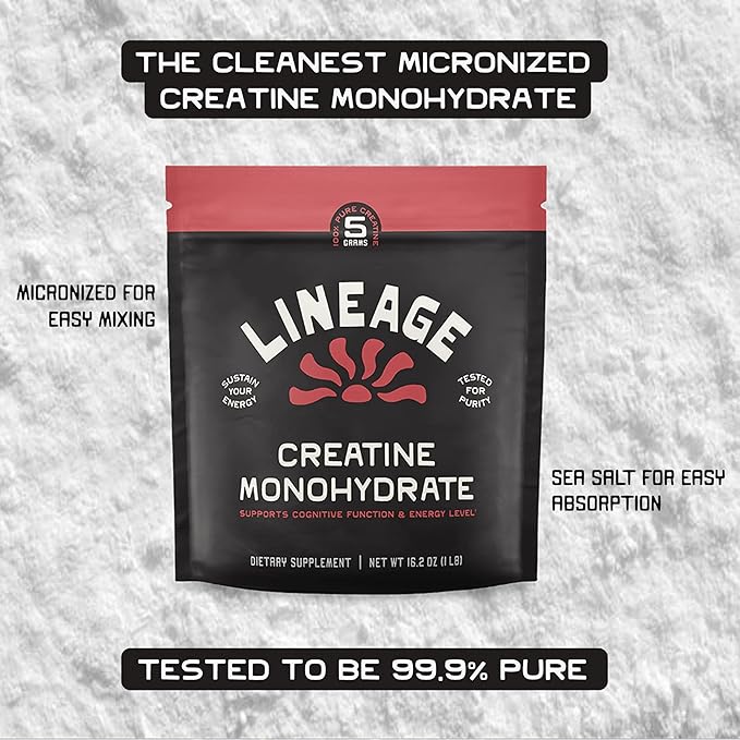 Micronized Creatine Monohydrate with Sea Salt - Micronized Creatine Powder for Training &amp Performance ? No Artificial Ingredients ? 90 Servings