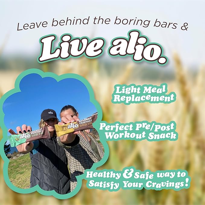 Alio Protein Bars - Choco Mint (12 Bars) ? Free From The Top 9 Food Allergens High Protein Low-Calorie Vegan Gluten-Free Nut-Free Non-GMO Plant-Based Seed Oil Free Delicious &amp Healthy Sna