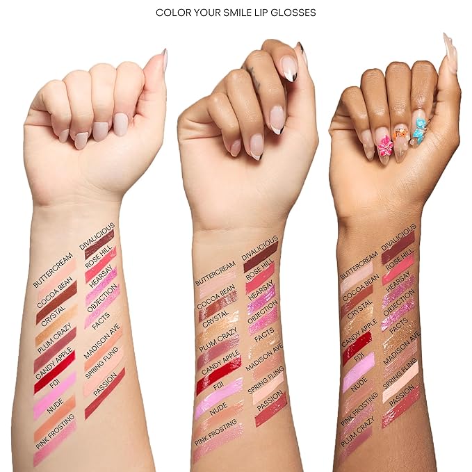 Gerard Cosmetics Color Your Smile Lip Gloss Pink Frosting Super Pigmented Pink Glitter Lip Gloss with LED Light and Mirror Shiny Finish Hydrating Liquid Lip Color