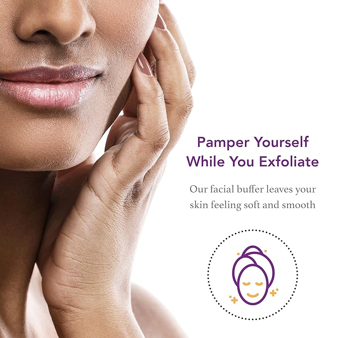 Facial Buffer - Painless &amp Chemical Free Facial Hair Remover &amp Gentle Face Exfoliator - Hair Eraser to Slow Regrowth on Chin Lip &amp Cheeks (3 Buffers Per Box Pack of 3)