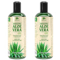 Green Leaf Naturals Amazing Aloe Vera Gel - Freshly Cut 100% Pure Aloe Premium Quality Vegan Unscented - Natural Sunburn Relief After Shave Skin Face &amp Hair Care (two 8oz bottles) 16oz