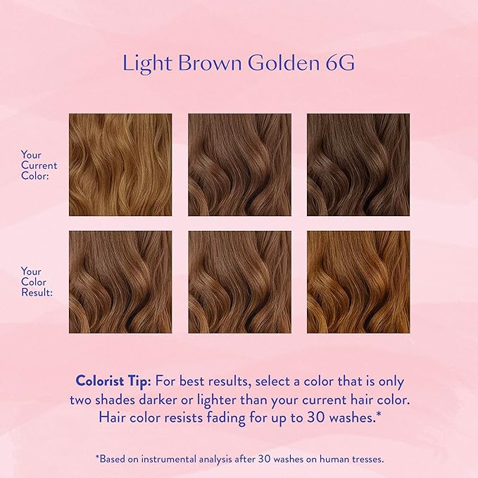 eSalon Permanent Hair Color &amp Dye Kit - Light Brown Golden - Professional-Grade Ammonia-Free Personal Colorist for Up To 100% Gray Coverage on All Hair Types