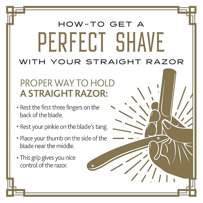 BRV MEN Professional Straight Edge Barber Razor w/ 100 Single Edge Razor Blades | Straight Razors for Men | Barbershop Accessories | Mens Shaving Knife &amp Shavette - Silver