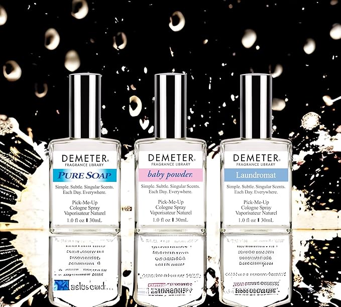 DEMETER Fresh And Clean Collection Set of 3 Unique Perfumes For Women Baby Powder Pure Soap Laundromat 1 Oz Each