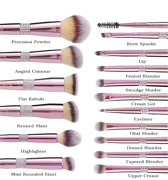 Bueart Design 16Pcs Makeup Brushes Set with Elegant Design Holder CasePremium Ultra Soft Professional Make up Brushes for FoundationBlushPowderHighlighterContourEyeshadow