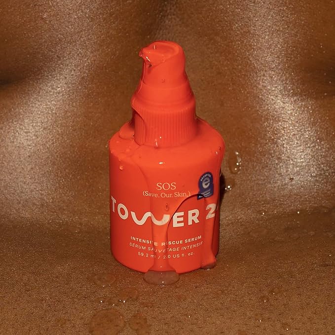 Tower 28 SOS Intensive Rescue Serum for Sensitive Skin Hypochlorous Acid Skin Care Helps Reduce Face Redness Safe for All Skin Types 2 FL Oz