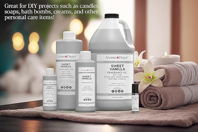 Aroma Depot 32 oz / 32 Ounce Sweet Vanilla Unisex Perfume/Body Oil Our Interpretation Premium Quality Uncut Fragrance Oil