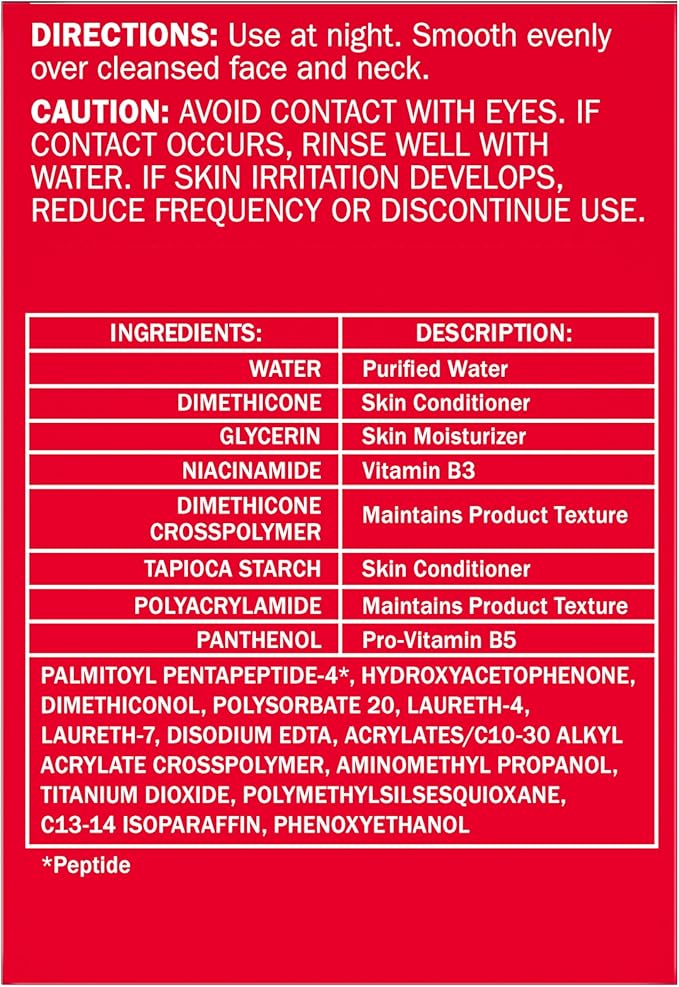 Olay Face Moisturizer Anti-Aging Night Cream for Women - Fragrance-Free Skin Care Instant Hydration Anti-Wrinkle Reduces Fine Lines Exfoliates Smooths Texture - Niacinamide Amino Pepitde 1.7Oz