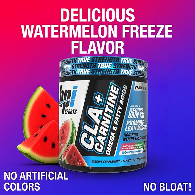 BPI Sports CLA+Carnitine ? CLA L Carnitine &amp Linoleic Acid ? L Carnitine Supplement for Weight Loss Metabolism &amp Lean Muscle ? Caffeine Free ? Watermelon Freeze ? 50 Servings ? 12.34 oz