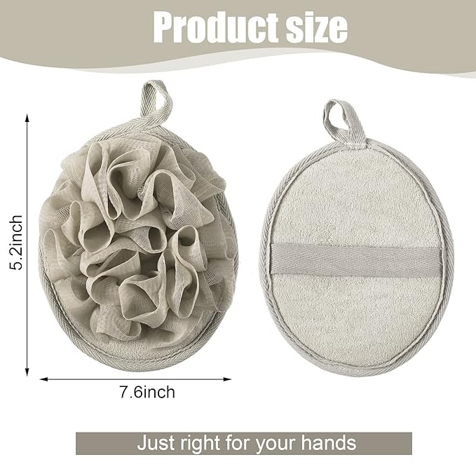 12 Pieces Shower Puff Bath Travel Loofah with Elastic Hand Strap Exfoliating Shower Gift Bulk Washable Loofah Mesh Sponges Bath Flower Ball Pad Body Scrubber for Men and Women