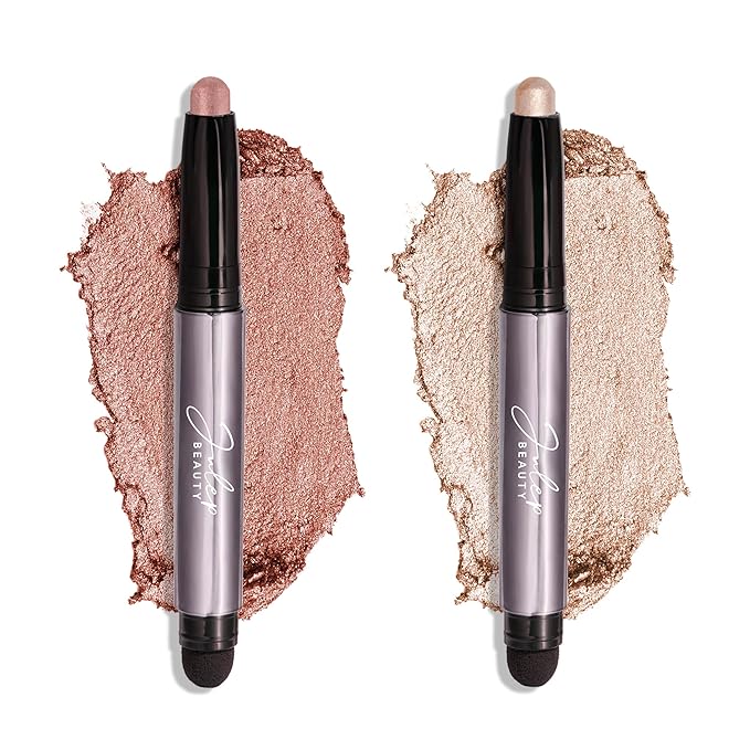 Julep Eyeshadow 101 Cr?me-to-Powder Waterproof Shadow Stick Duo ? Long-Lasting Crease-Proof Easy Appy with Built-in Smudger - Pearl &amp Rose Shimmer
