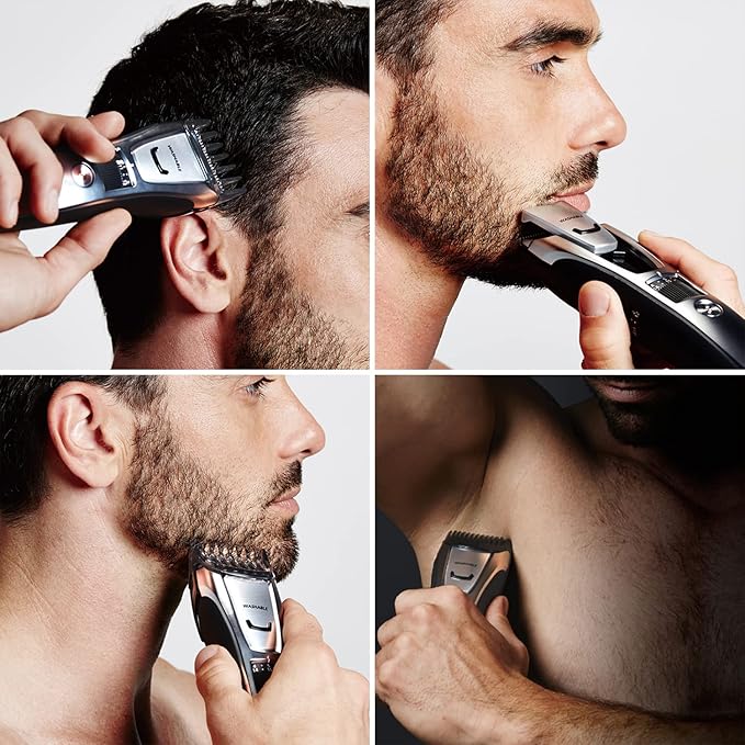 Panasonic Multi-Groomer Electric Beard Trimmer for Men Men?™s Trimmer for Beard Hair and Body 39 Trim Length Settings with 3 Attachments Corded/Cordless Operation ? ER-GB80-S (Silver)