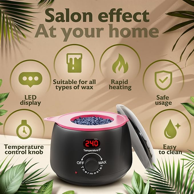 All-in-One Wax Warmer for Hair Removal ? Hard Wax Kit with Wax Pot Complete Body Waxing Kit for Women &amp Men (39 Accessories)