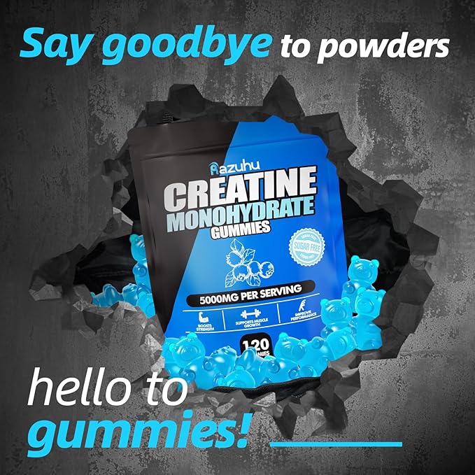 Pre Workout hcl creatine monohydrate Gummies 120 Blue chew for Men(Blueberry) creatine hcl Energy Supplement for Women whey Protein Isolate Vital Source Feminine Gummies