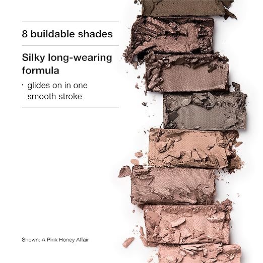 Clinique All About Shadow Eye Shadow Palette 8 Silky + Buildable Shades | Black Honey Pink and Nude Honey | Safe For Sensitive Eyes