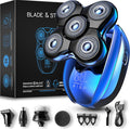 Blade &amp Stone® Head Shaver for Men HS505-BB | Diamond-S-Blade® | MIMO Net Technology for Superior Skin Comfort | 8500 RPM Durable Motor USB-C Rechargeable - Big Blue