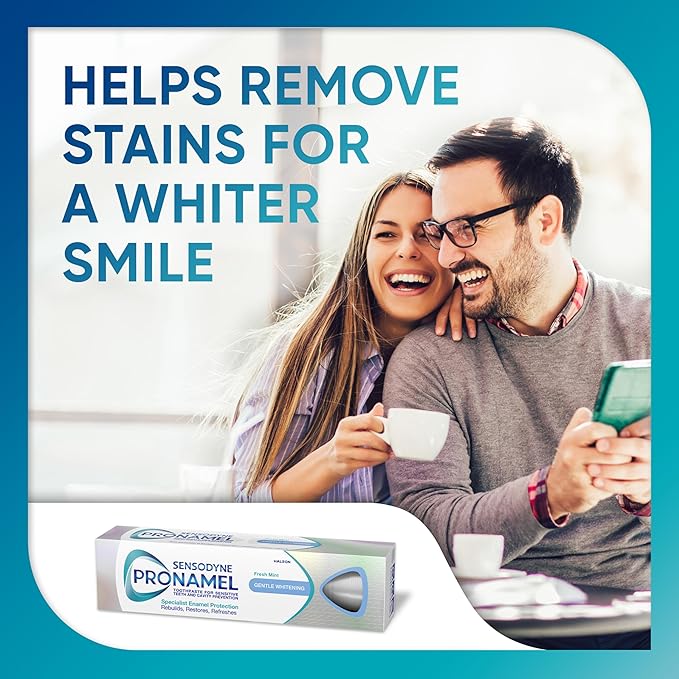 Sensodyne Pronamel Gentle Teeth Whitening Enamel Toothpaste for Sensitive Teeth to Reharden and Strengthen Enamel Amazon Exclusive Fresh Mint - 4 Ounces (Pack of 4)