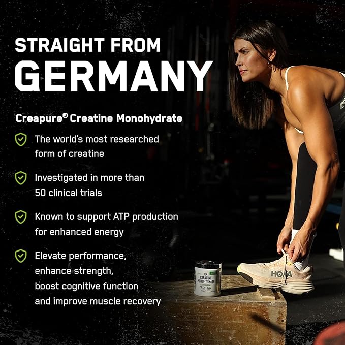 SteelFit Creapure Creatine Monohydrate Powder Unflavored - German Micronized Creatine Powder for Men &amp Women - Gym Workout Nutritional Supplements for Muscle Gain Brain Health &amp Strength Bui
