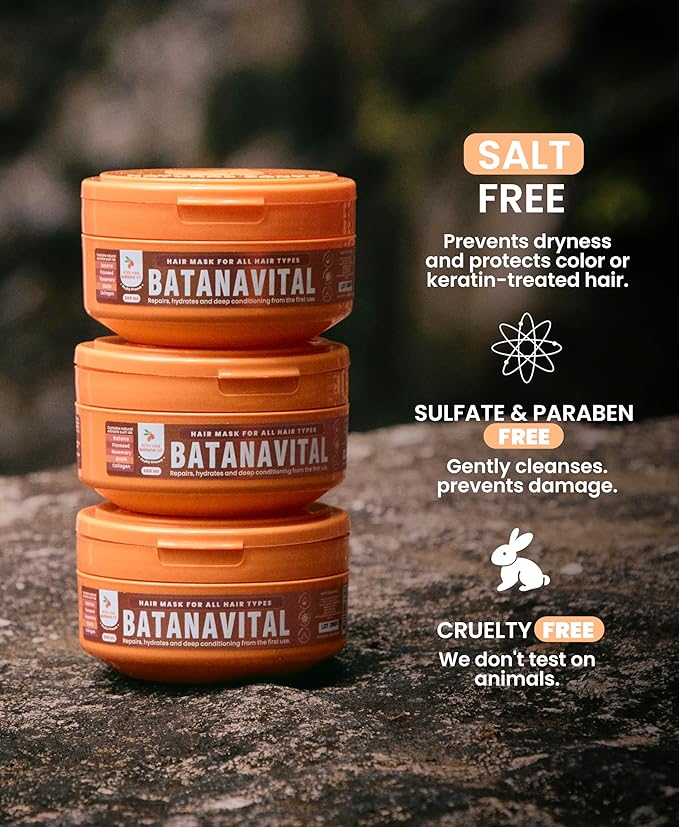 Batanavital Deep Hair Mask with Batana Oil Intense Repair &amp Moisture Treatment for Dry Damaged Thinning Hair. Fuller Stronger Shinier Hair. Natural Ingredients 8.45 fl oz