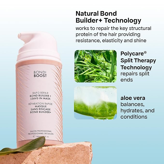 BONDIBOOST Rapid Repair Bond Builder + Leave-In Hair Treatment for Dry Damaged Hair [3.38 fl oz] Strengthens &amp Restores + Advanced Hair Repair Solution for Healthier &amp Shinier Results