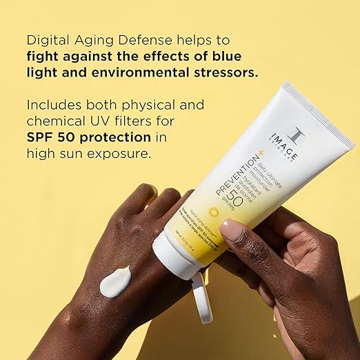 IMAGE Skincare PREVENTION+ Daily Ultimate Protection Moisturizer SPF 50 Face Sunscreen Lotion Zinc Oxide Blendable with No White Cast 3.2 oz