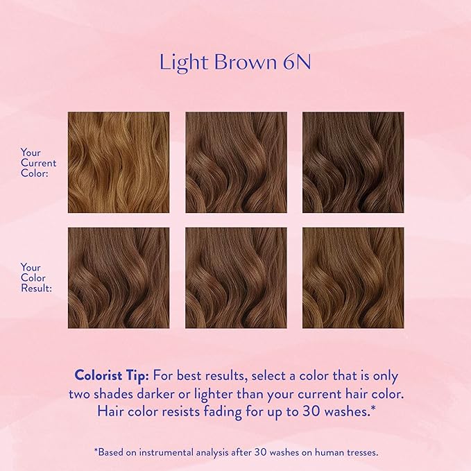 eSalon Permanent Hair Color &amp Hair Dye - Light Brown - Professional-Grade Ammonia-Free Personal Colorist for Up To 100% Gray Coverage on All Hair Types