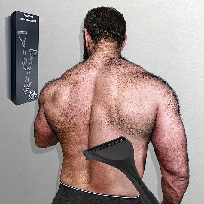 EASACE Updated Back Shavers for MenBack Hair Shaver for Men with Safety BladeBack &amp Body Hair TrimmerLong Handle 21 Inch Adjustable Curved DIY Shaver