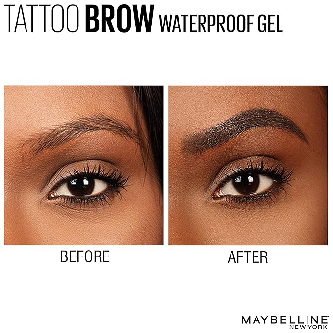 Maybelline TattooStudio Waterproof Eyebrow Gel Makeup Medium Brown 1 Count