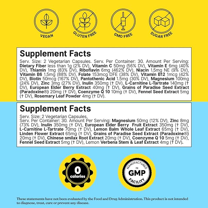 ColonBroom Day &amp Night Burner Supplements Pills for Women/Men with Inulin L-carnitine Coenzyme Q 10 Grain of Paradise and More Colon Broom 60 Vegan Capsules Per Container