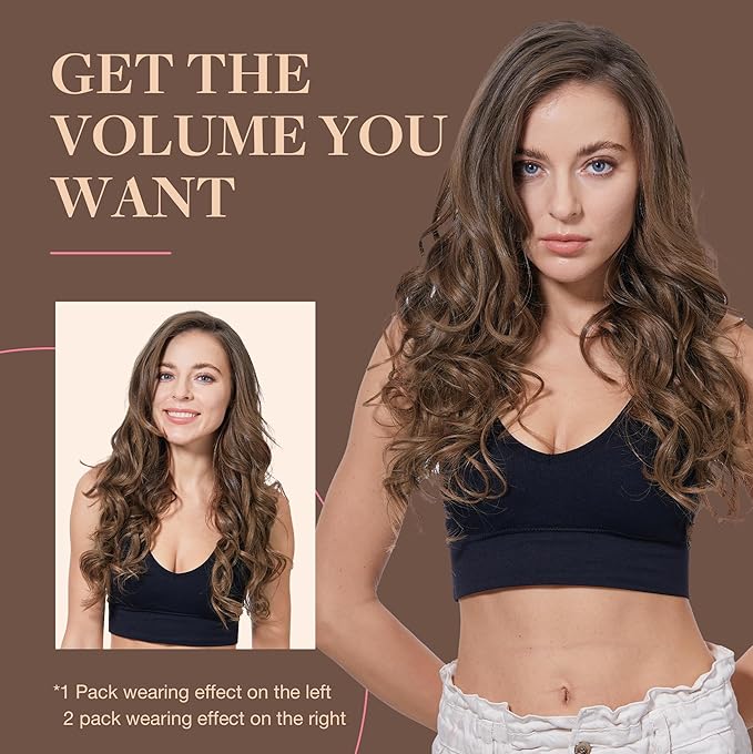 GOO GOO Clip in Hair Extensions Real Human Hair Remy Human Hair Extensions Clip ins for Women Natural Human Hair 20inch 200g 7Pcs #4A Chocolate Brown