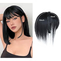 10 Straight Hair Piece With Twist Braid Headband for Women Human Hair Clip In Topper Hair Extension With Bangs (Natural Black)