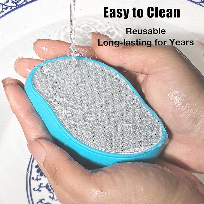 Premium Crystal Hair EraserPainless Exfoliation Hair Removal EpilatorNano Glass Hair Remover for WomenNatural Gentle and Efficient Shaver Trimmer on Leg Arm(Ocean Blue)