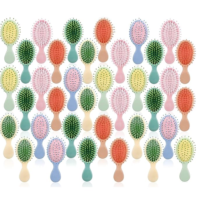 100 Pieces Mini Wet Hair Brush Travel Detangling Brush for Most Hair Types with Ease Knots Without Tears or Breakage Multicolor