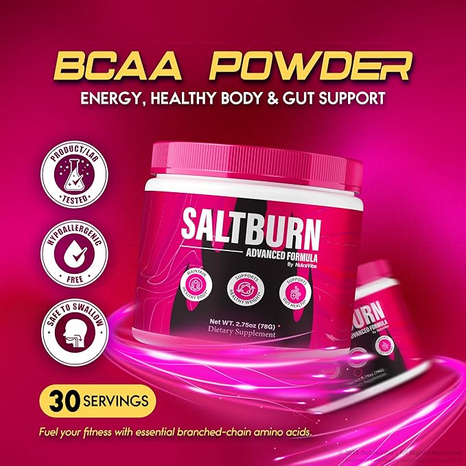 Salt Burn Powder ? Premium SatlBurn Pink Salt Inspired Formula with Natural Ingredients | Himalayan Blend for Energy Balance &amp draft Lifestyle | Easy-to-Mix Powdered Drink (30 Servings)