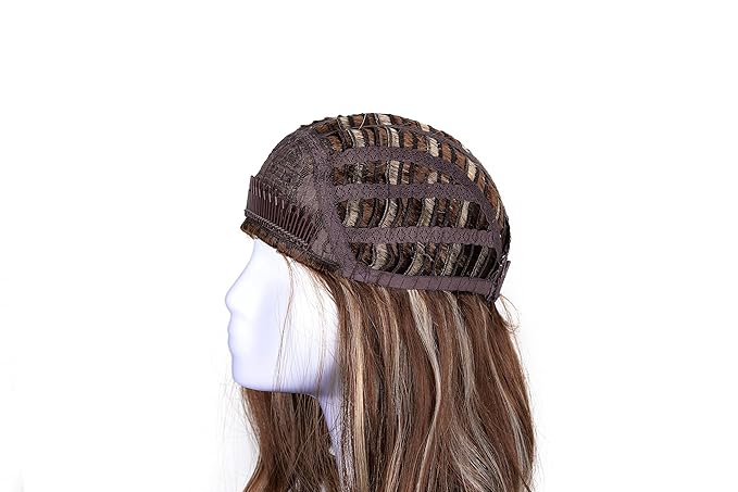 OneDor 23 Curly Hair Women Ladies 3/4 Half Wig Premium Japanese Synthetic fibers Wigs with Secured Mesh Head Cap (R1224B)