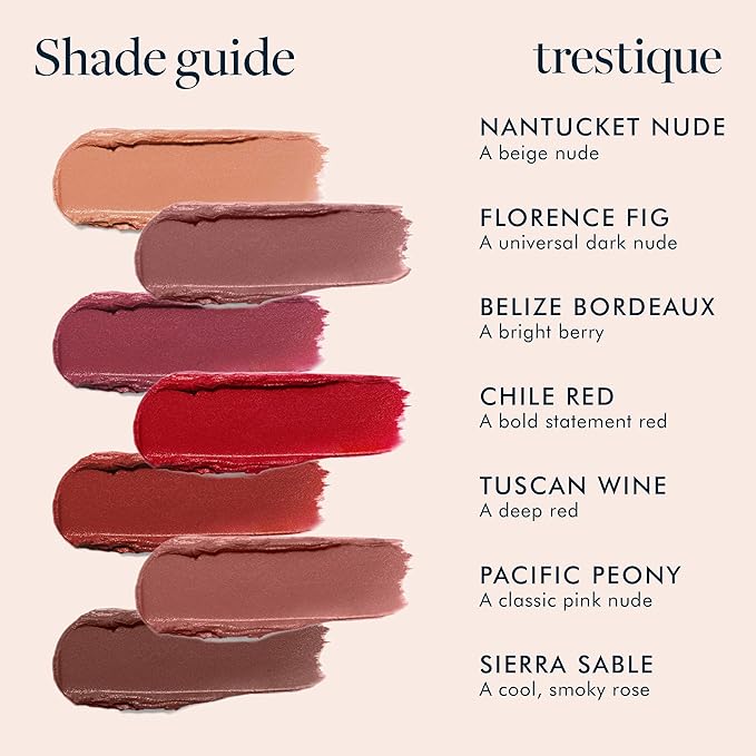 TRE'STIQUE trestique Matte Lip Crayon Matte Lipstick With Built-in Lip Gloss Balm 2-in-1 Lip Liner Set With Lip Crayon and Lip Balm Lipstick and Lip Gloss Kit (Pacific Peony Refillable)