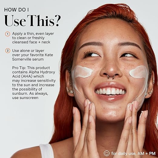 Kate Somerville ExfoliKate Glow Moisturizer ? Clinically Formulated Daily Face Cream Gently Exfoliates and Hydrates 1.7 Fl Oz
